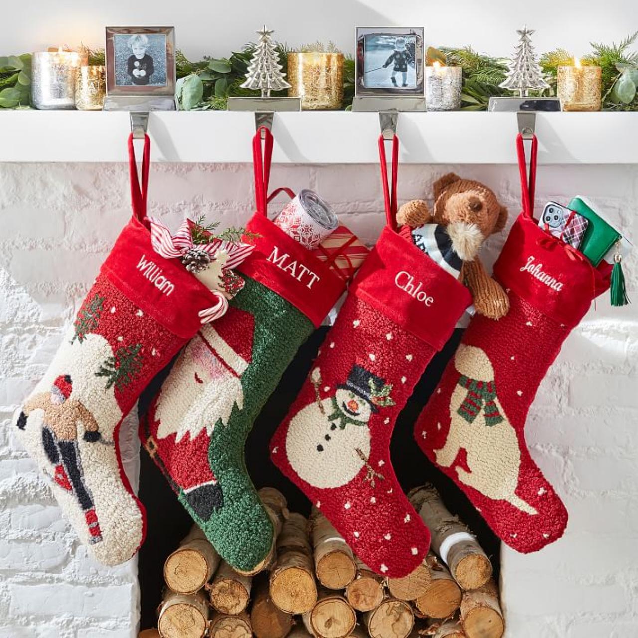 Personalized Embroidered Christmas Stockings Festive Holiday Decor 