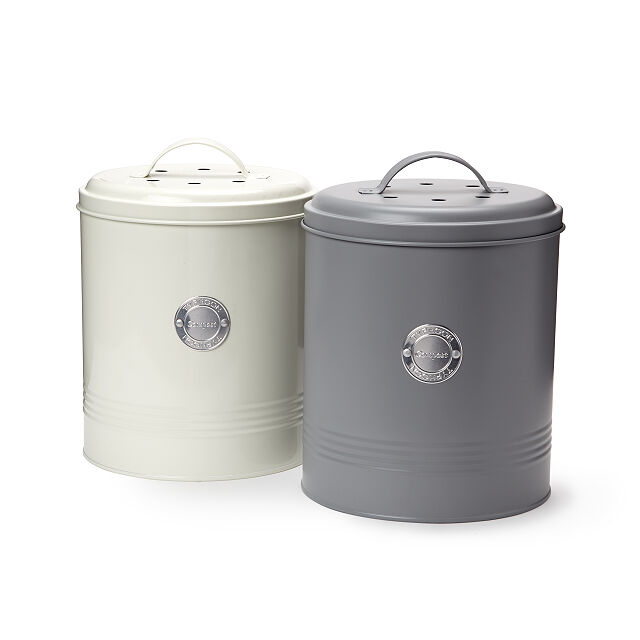 Kitchen Compost Keeper Crock Ceramic Composter White Countertop Bin 1 Gallon New 