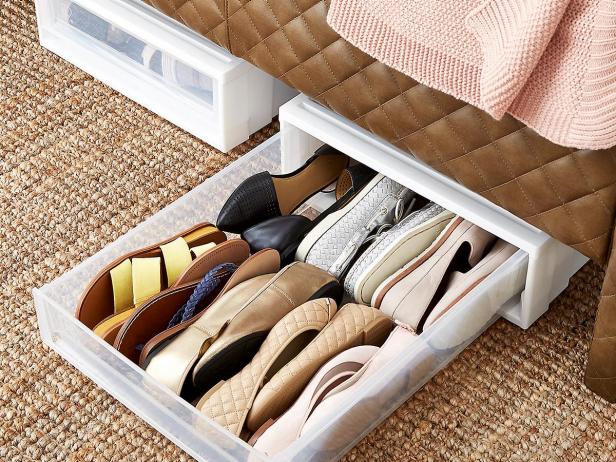 Under Bed SHOE ORGANISER declutter storage space saver neat folding 