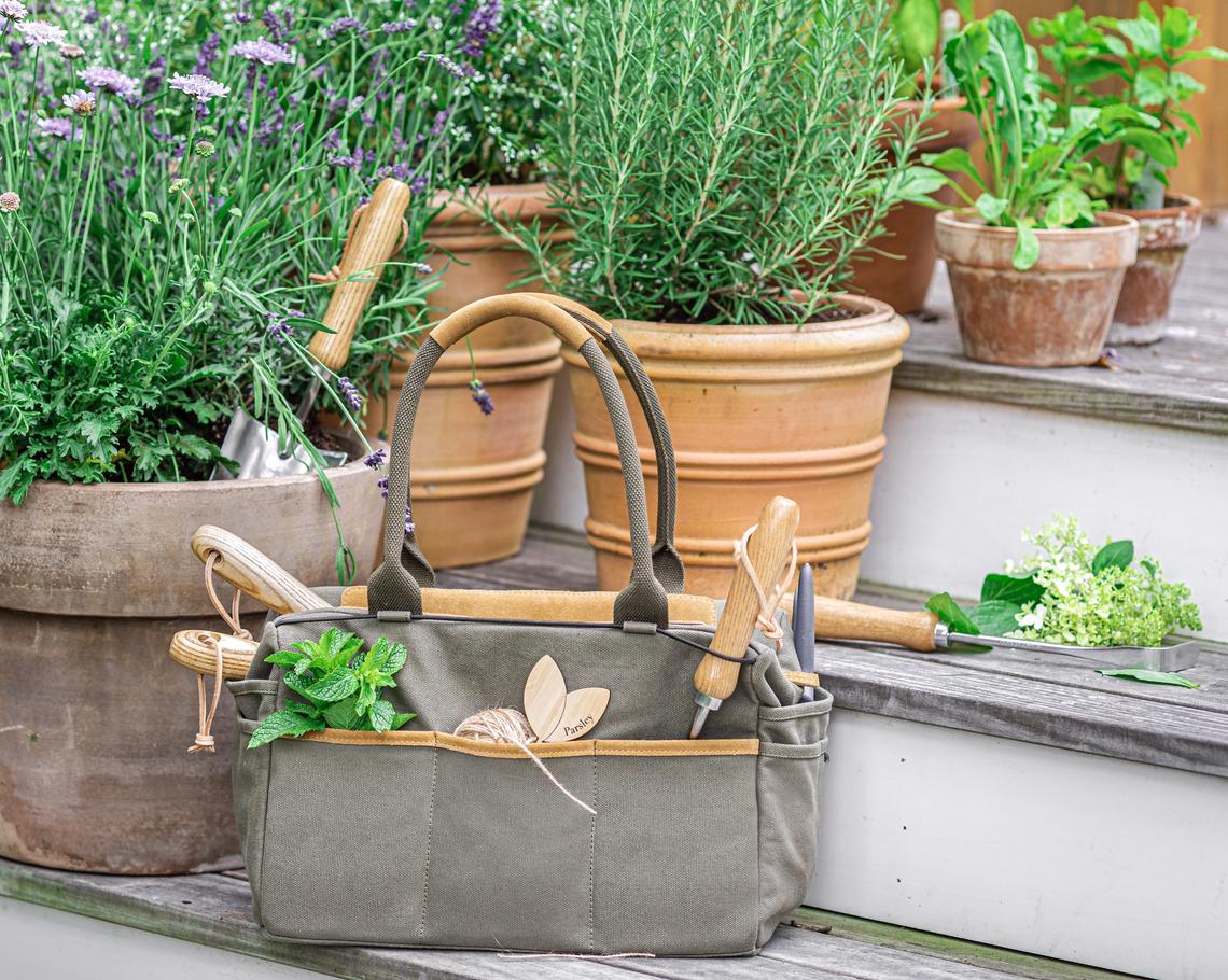 Great Gift Homegrown Garden Tools 3-Piece Hand Gardening Tool Set & Tote Sack 