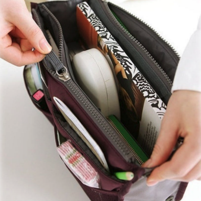 Women Handbag Organizer Insert Pouch Bag In Bag Organiser Tidy Travel  Cosmetic Bag Pocket Brown Purse Organizer For Handbag  Cosmetic Bags   Cases  AliExpress
