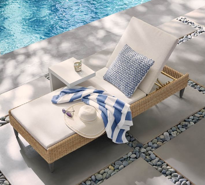 Pool Side Chaise Beach Pool Sun Lounge Lawn Patio Chair Cover w/ Pocket 4 