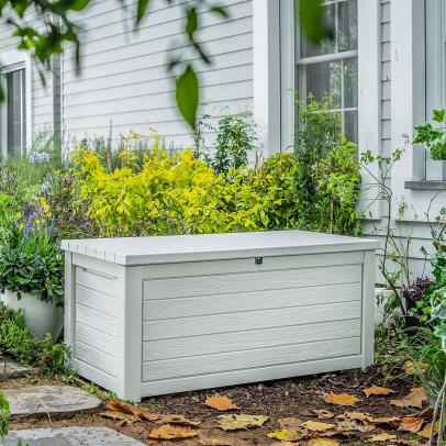 Patio cushion shop storage bench