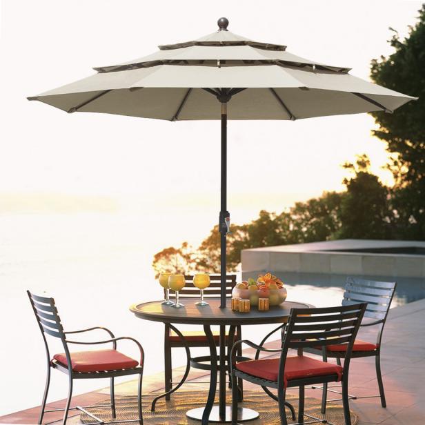 9 Best Outdoor Patio Umbrellas 2022 Cantilever Freestanding And More - Long Patio Table With Umbrella