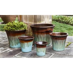 5-Piece Glazed Terracotta Pot Planter Set