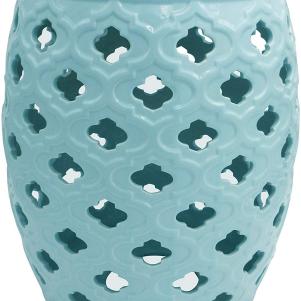 Moroccan-Pattern Ceramic Garden Stool