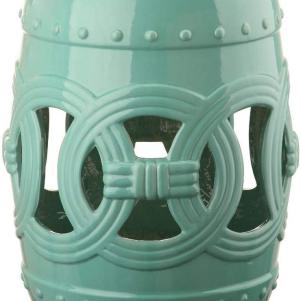 Turquoise Double Coin Garden Stool