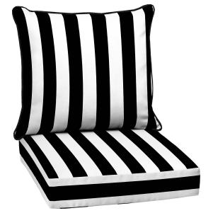 Black and White Cabana Stripe Outdoor Cushions