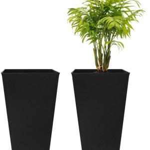Modern Black Planter Set of 2