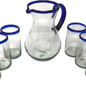 Traditional Hand Blown Mexican Drinkware Set