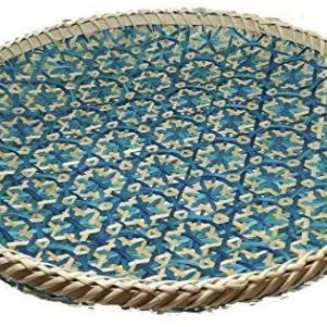 Turquoise Bamboo Serving Tray