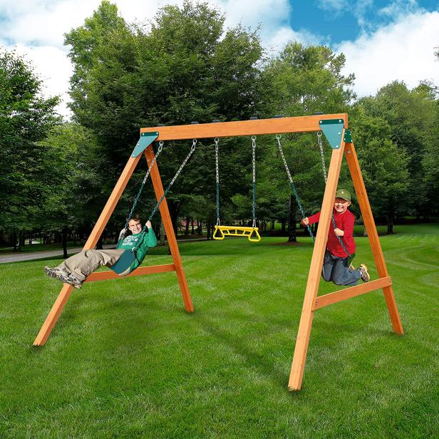 9 Best Outdoor Swing Sets For Kids 2022, Best Wooden Swing Set With Monkey Bars
