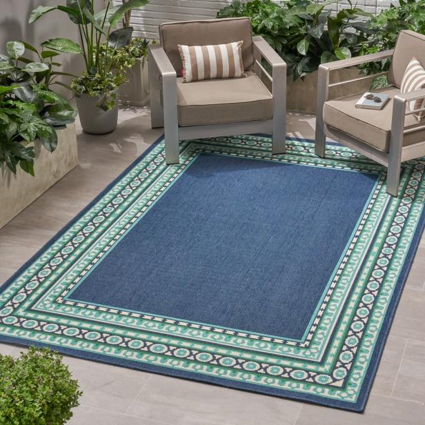 24 Best Outdoor Rugs On For Summer, Navy Rug 8×10
