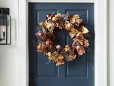 Invite autumn into your home with a fresh and festive fall wreath for your front door.