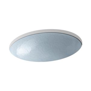 Whist opaque glass under-mount bathroom sink in Dusk
