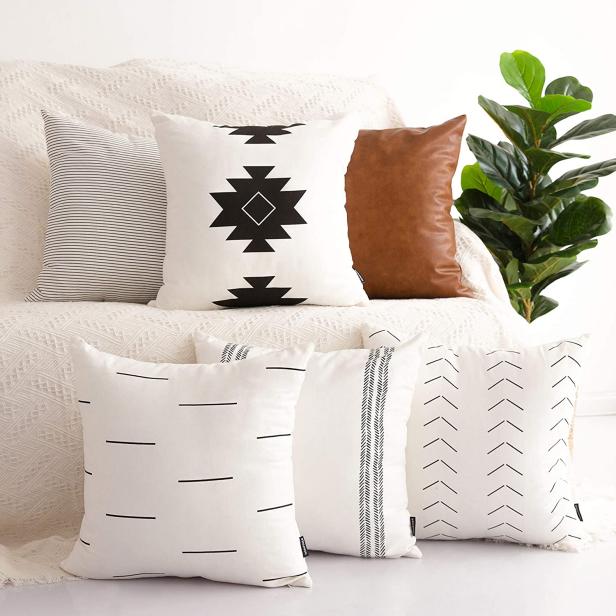 Cushion Cover Screen Printed Beautiful Modern Pillow Covers Geometric Design NEW