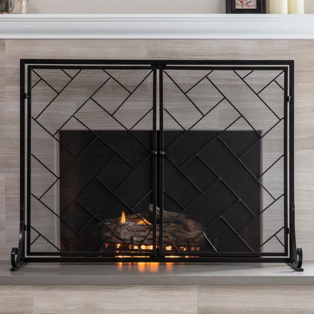 Antiqued Brass Fireplace Screen + Reviews