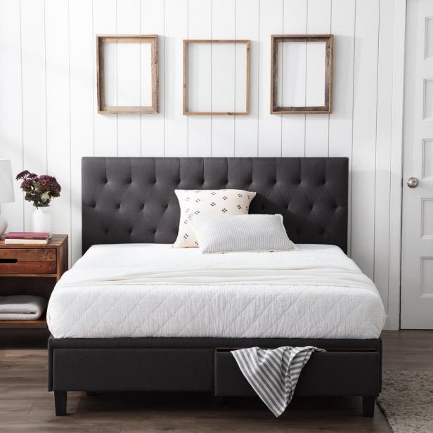 10 Best Storage Beds 2022, Brookside Ivy Wood Platform Bed Frame With Upholstered Headboard King