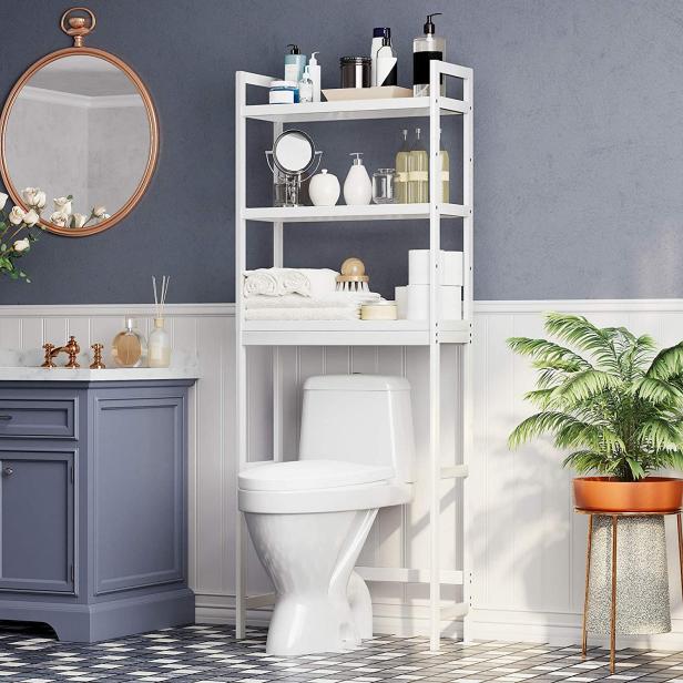 White Floating Shelves For Bathroom Organizer Over Toilet Bathroom Shelves  Wall