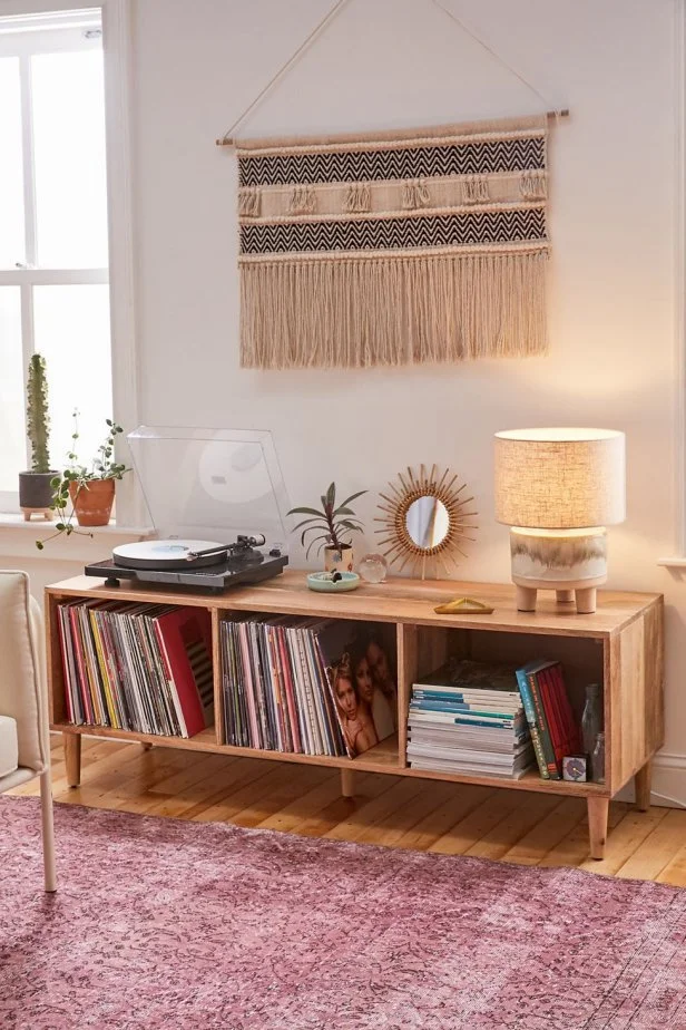 Vinyl record credenza sale