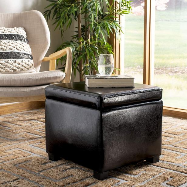 Best Storage Ottomans In 2022, Faux Leather Ottoman Coffee Table With Storage