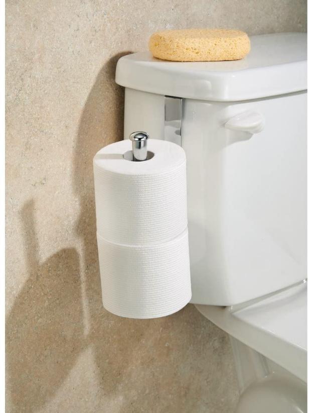 Tank Toilet Paper Holder 2 Roll Bathroom Storage Organizer Stand Tissue Rack