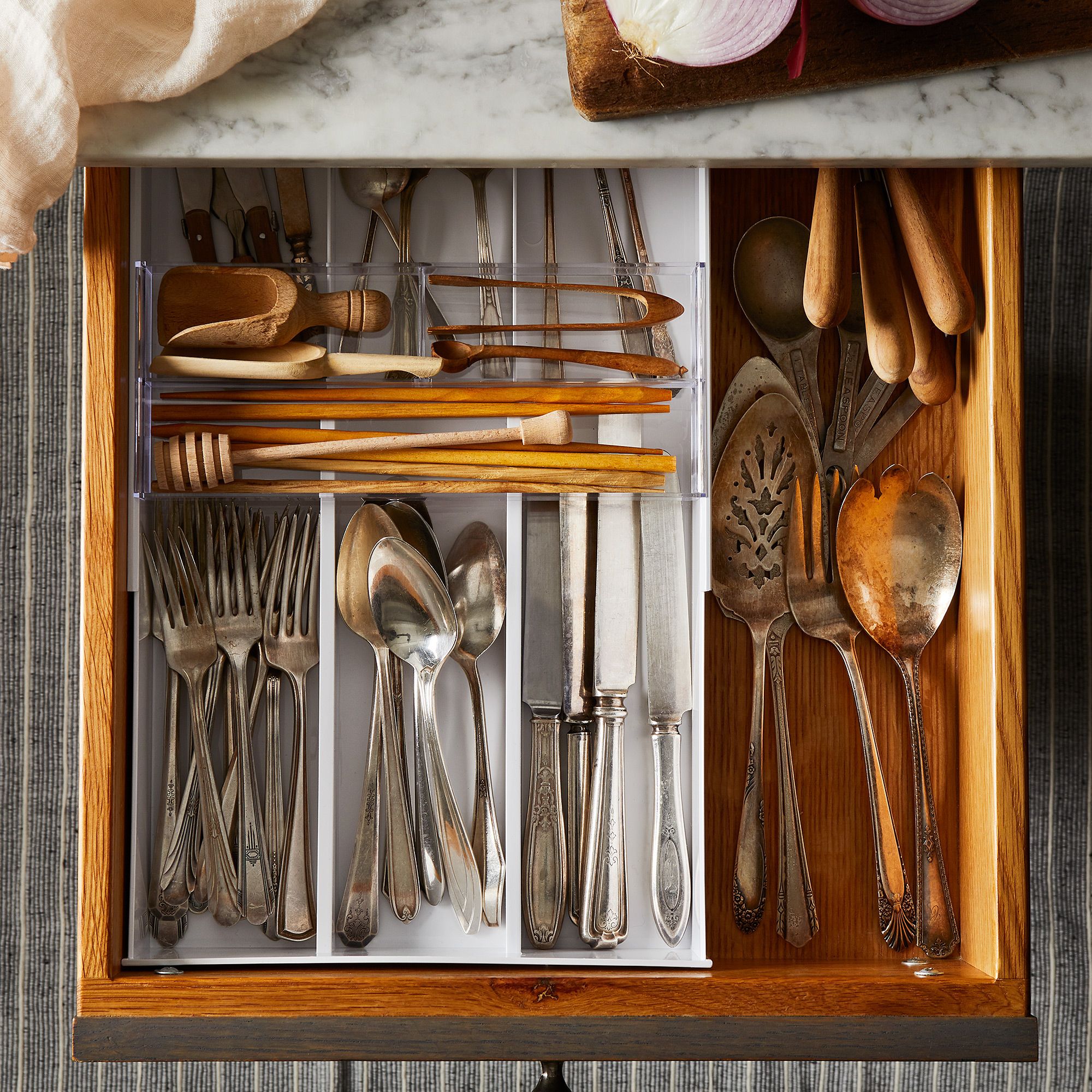Kitchen Cutlery Drawer Organizer Utensil Flatware Storage Tray Holder Dividers 