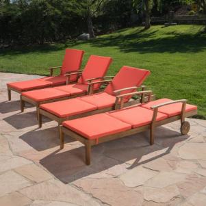 Reclining Chaise Lounge Set