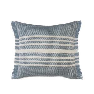 Woven Striped Fringed Throw Pillow