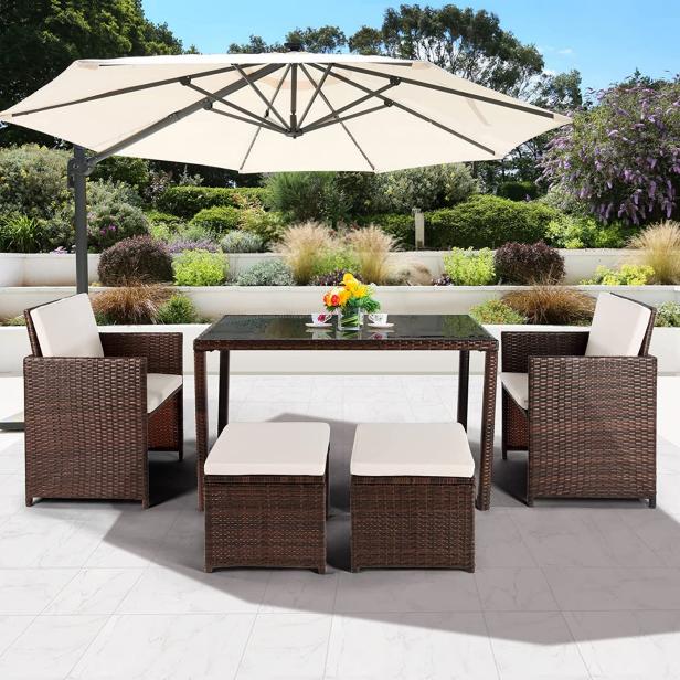 15 Best Outdoor Dining Sets Under 600, Outdoor Pub Table Set With Umbrella
