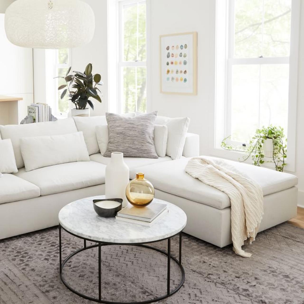 white sofa apartment sized furniture design