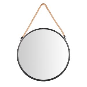 Danya B Round Black Framed Wall Mirror