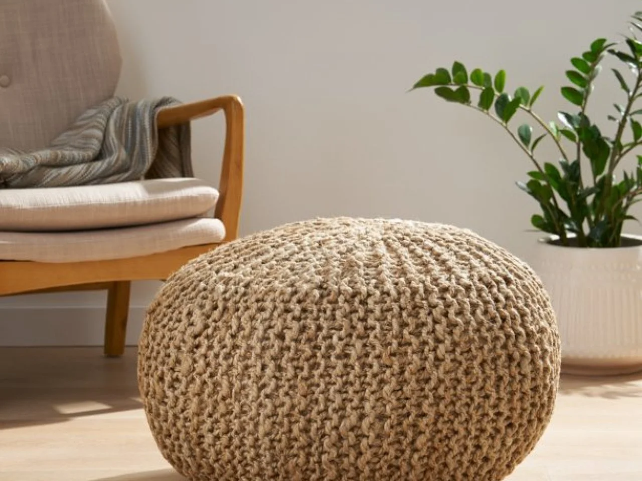 We Found a Dupe for That Jute Pottery Barn Pouf HGTV