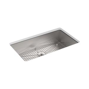 Vault 33 x 22 x 9-5-16 top-mount-undermount large single-bowl kitchen sink with single faucet hole