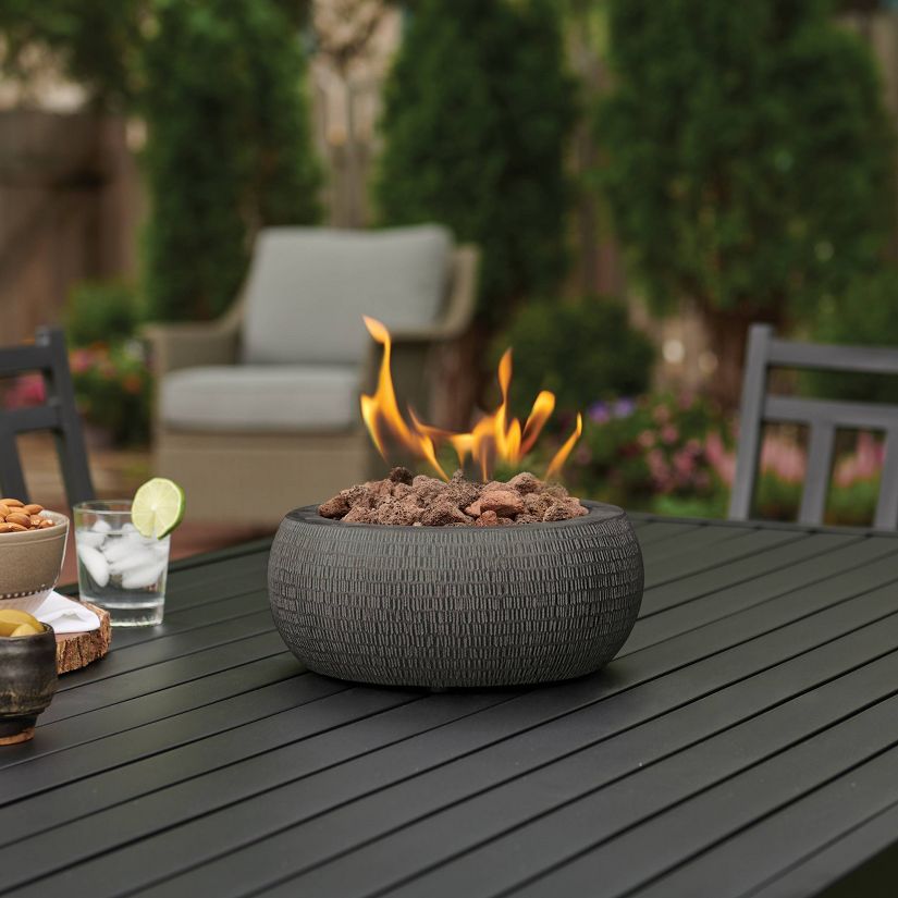 Portable Tabletop Fire Pit Table Fireplace Gel Patio Decoration Stone Fire Bowl 