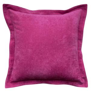 Hot Pink Velvet Flange Pillow Cover