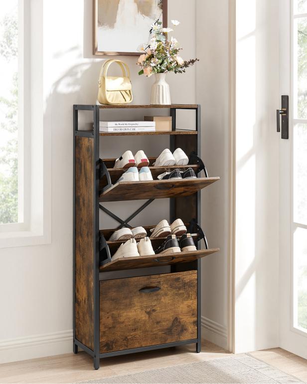 Buy Doyle 4 Tier Shoe Cabinet in Walnut Finish at 48 OFF by Mintwud from  Pepperfry  Pepperfry