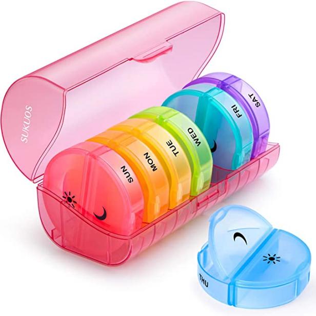31 Day Monthly Pill Organizer Removable Pods with Zippered Travel