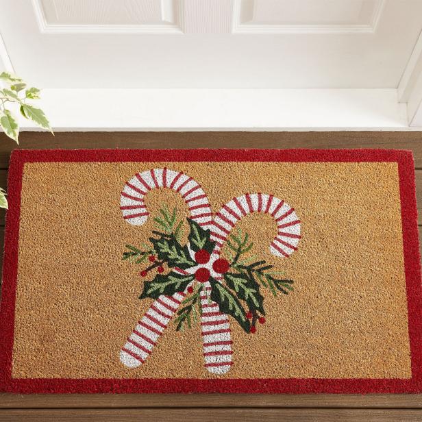 Christmas Welcome Gnome Felt Carpet for Doormat Front Porch Rugs