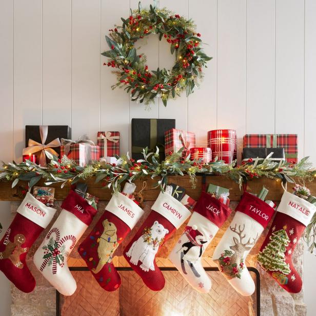 Christmas Stocking Wool Felt Kit,Down the Chimney, DIY Christmas Decor