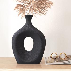 Darya Black Indoor / Outdoor Ceramic Table Vase