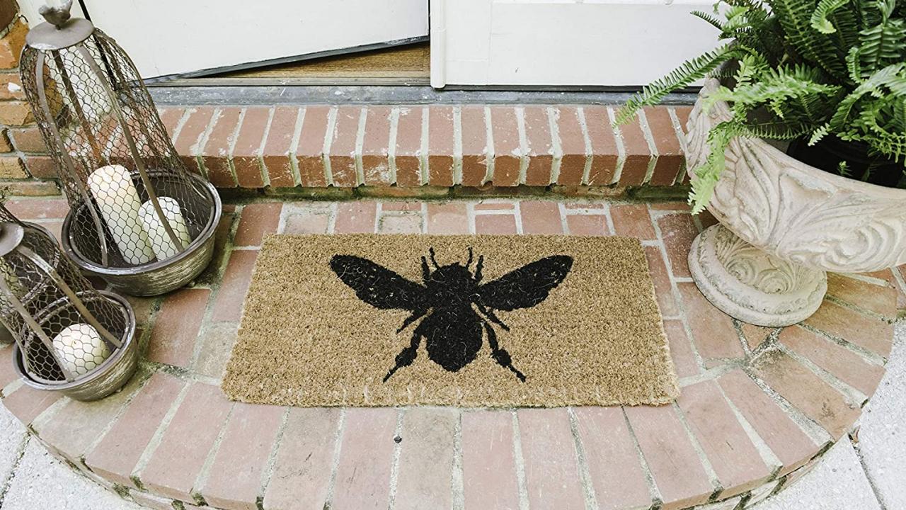 Fab Habitat Modern Handwoven Coir Doormat For Entryway