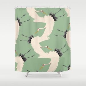 Japanese Cranes Shower Curtain