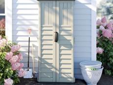 These little storage sheds won’t break the bank or become an eyesore in the yard.