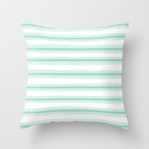 Blue Lines Watercolor Pillow