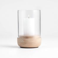 Curve Wood and Glass Candle Holder