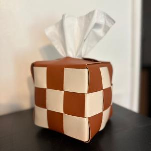 Checkered Tissue Box Cover