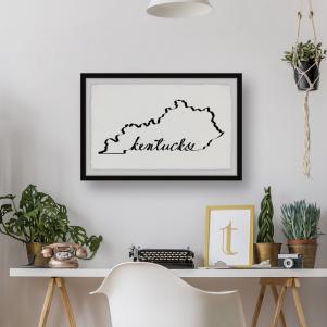 Kentucky Outline Framed Art