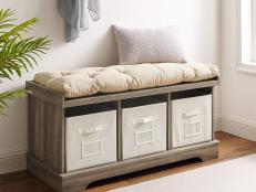 Streamline your family footwear collection — and create a cozy seating area — with these stylish shoe storage benches.
