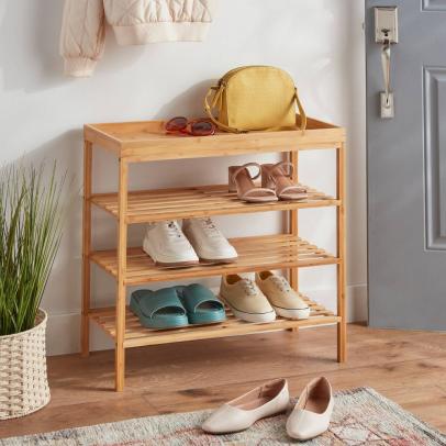 Five Simply Smart Easy Assembly Long Lasting 2-Shelf Bamboo